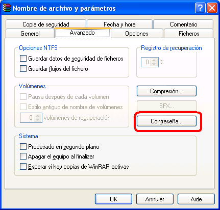 avanzado winrar