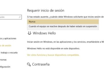 cnfiguracion contraseña windows 10