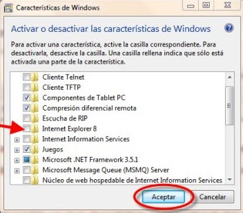 Deshabilitar Internet Explorer en Windows 7