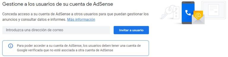 gestion usuario adsense