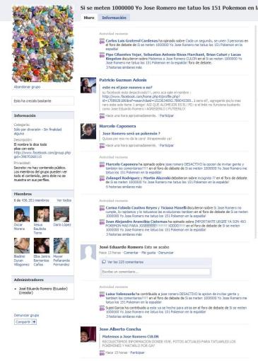 Grupo en el Facebook para tatuarse 151 pokemons